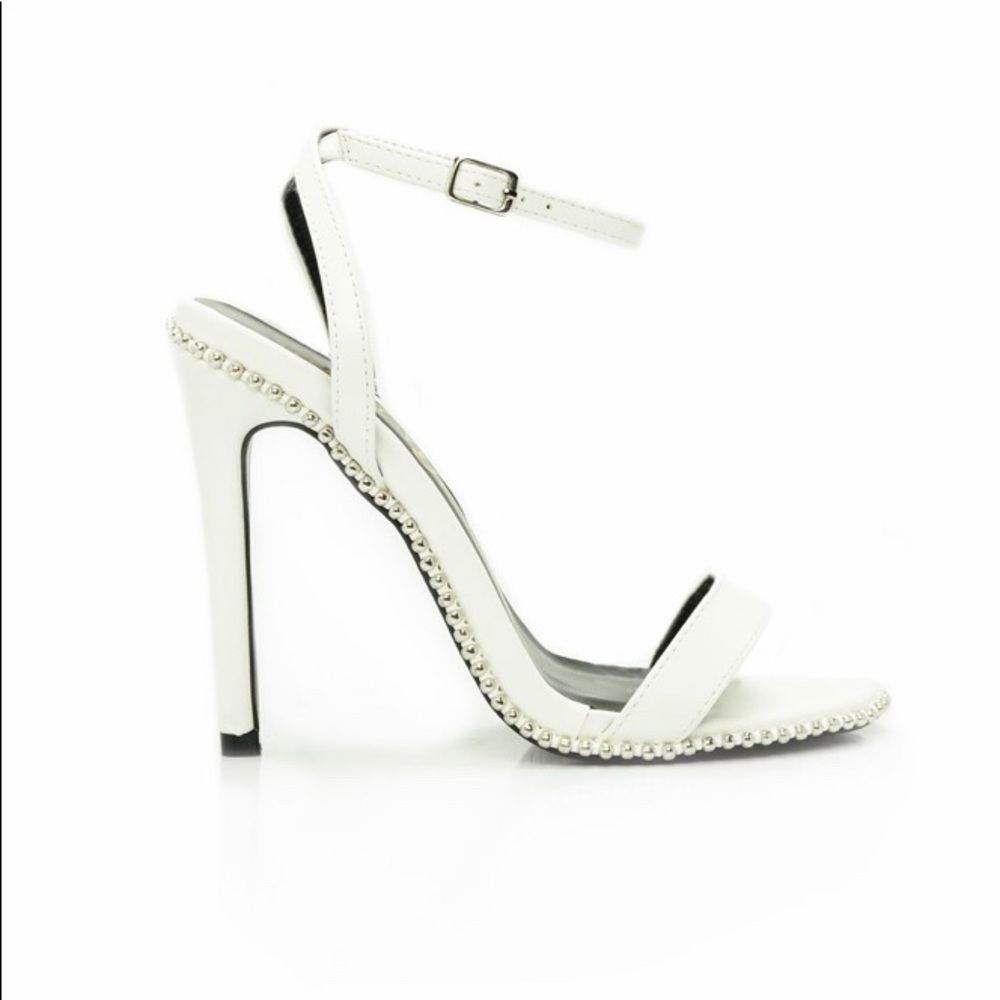 🛍SALE 🛍Fashion Nova White Studded Sandal Heel - Picture 11 of 13